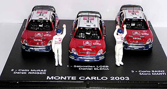 1/43 Coffret Podium Rallye de Mont-Carlo 2003 - miniatures Ixo sous licence Norev pour Citron